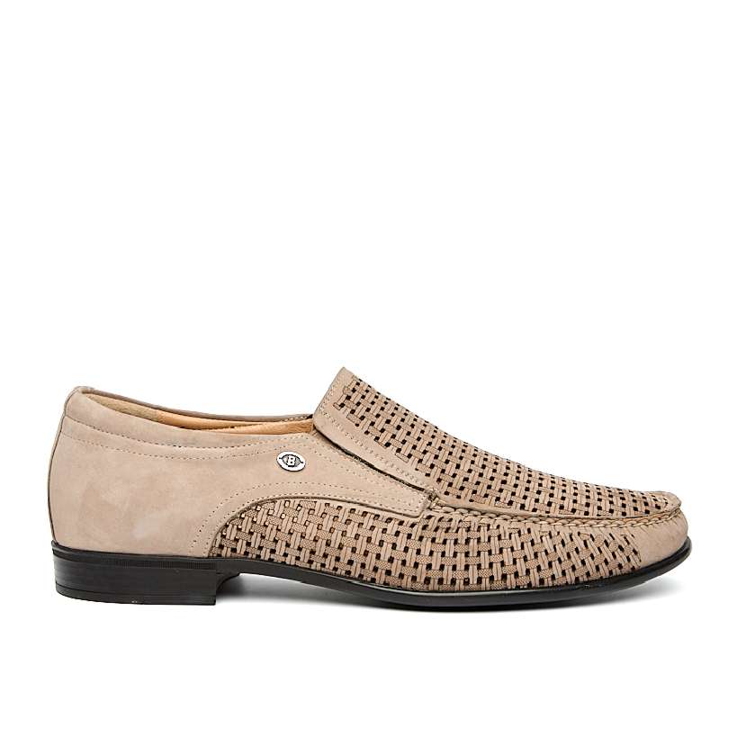 R16122-23283 Туфли лет.муж.нубук-кожа бежевый